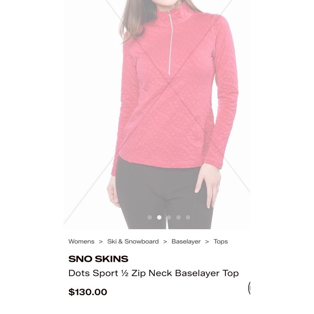 Sno Skins Women Pink Dots Pullover Textured 1/4 Zip Top,Small,USA Made,Gorpcore